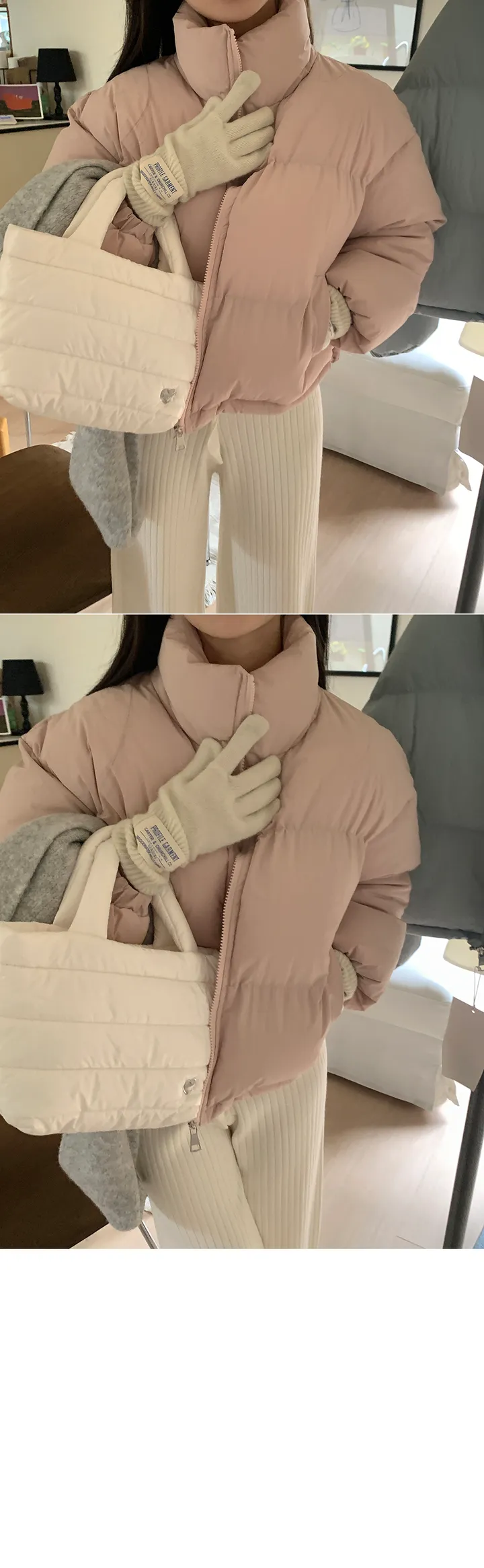 [주문폭주/당일출고🖤] 스노우 파스텔 크롭 숏 패딩 pd (웰론솜)(생활방수가능) 상세 이미지 49