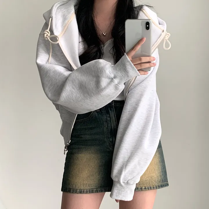 [완전인기✨/백염컬러 당일출고!] 자체제작 크치Made 꿈에 나온 핏, 투웨이 양기모 크롭 후드집업 ver 아우터 자켓 - zipup 상세 이미지 168