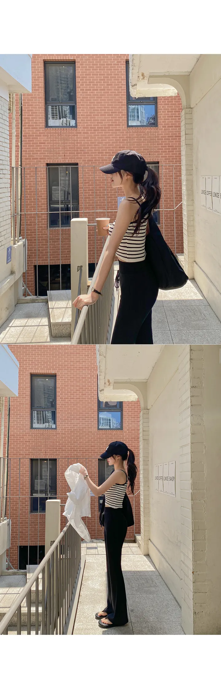 (세트코디/셔츠케미솔/세트템/뒤트임셔츠/꾸안꾸룩/여행룩/코디세트/이너세트/바캉스룩/여름블라우스/여름셔츠) 위고 트임 셔츠+슬리브리스 세트 SET 상세 이미지 14