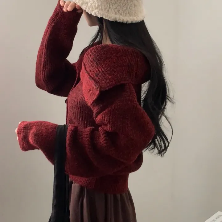 [투웨이✨/왕따뜻!] 베이 떡볶이 보카시 하이넥 니트 가디건 - 3color 상세 이미지 4