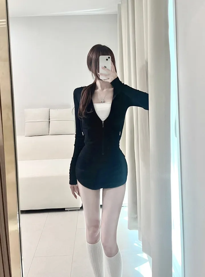 [허잘골넓핏] 슬림 트레이닝 후드집업 돌핀 팬츠 투피스 세트 (8color) 상세 이미지 19