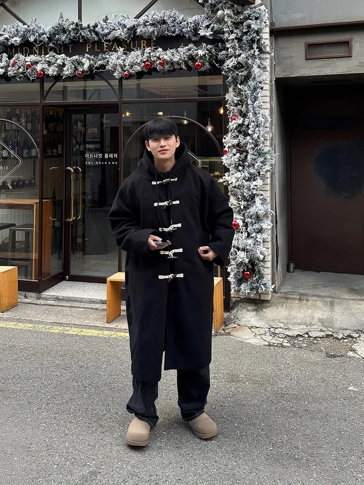 귀여운 왕박시 떡볶이 후드 롱 겨울 가을 코트 상세 이미지 16