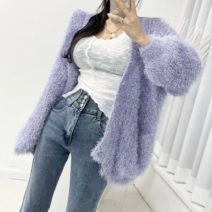 [얼굴 형광등ღ] 솔잎 루즈 박시 가디건 앙고라가디건 루즈가디건 상세 이미지 10