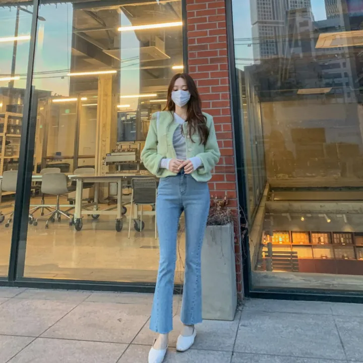 [2천장돌파‍🔥누빔선택!!] 앙고라 트위드 국내 펄 콕콕 퍼 겨울 트위드 자켓 노카라 포켓 간절기 하객룩 크롭 숏자켓 그린 소라 아이보리 핑크 상세 이미지 47