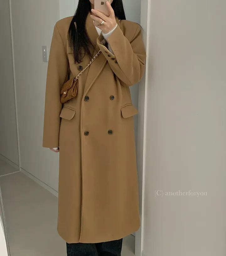 클래식 울 테일러드 더블 롱 코트 2col : 어나더포유 상세 이미지 4