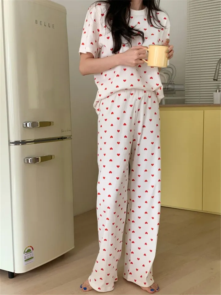 텐마 하트 반팔 긴바지 홈웨어 상하세트 파자마 잠옷세트 상세 이미지 22