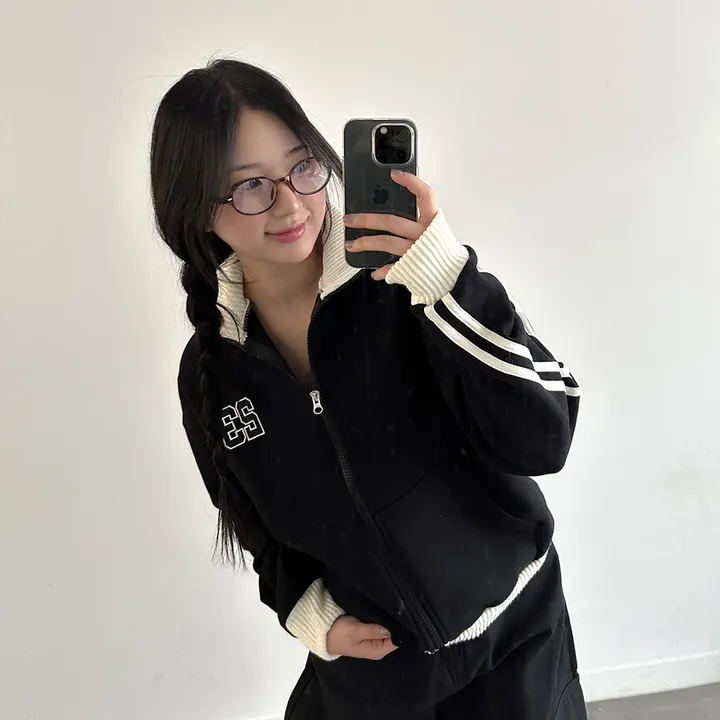 [투웨이/핏보장*] 23 자수 두줄 트랙 배색 집업 - 5color 상세 이미지 22
