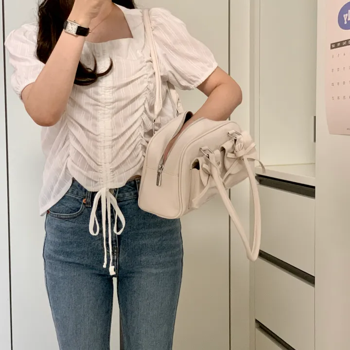 3color 발레코어 리본숄더백 데이트룩 데일리백 데이트가방 실버백 여행가방 RB01 상세 이미지 47