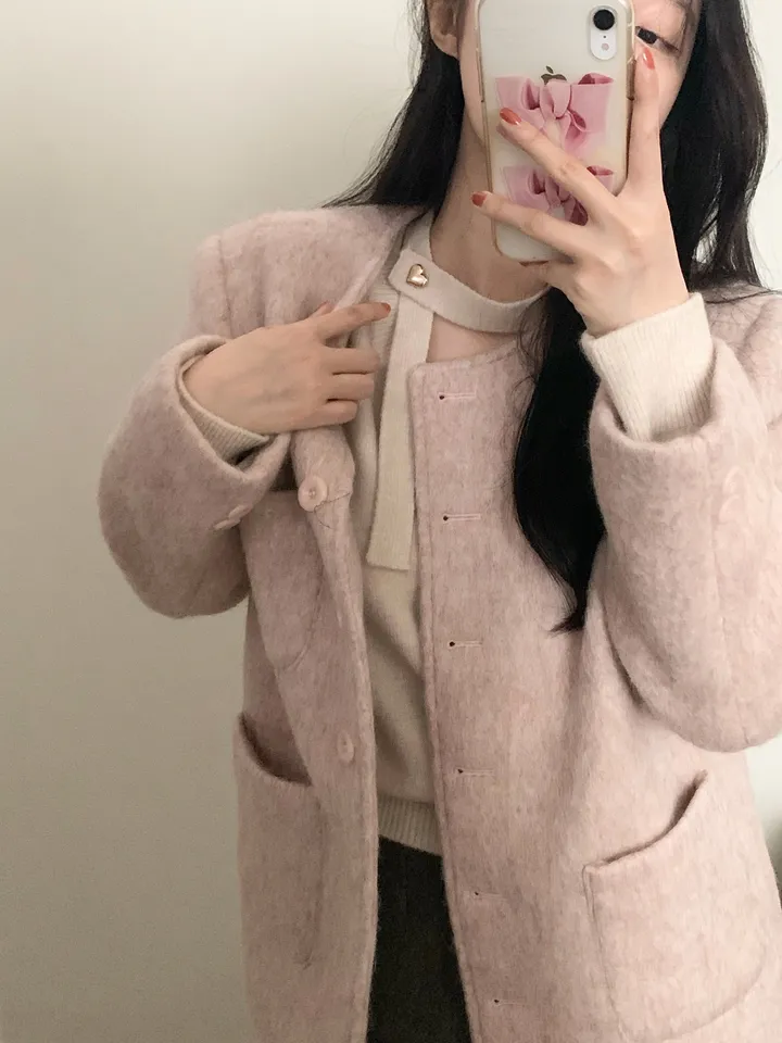 로느 브러쉬 울 코트 상세 이미지 11