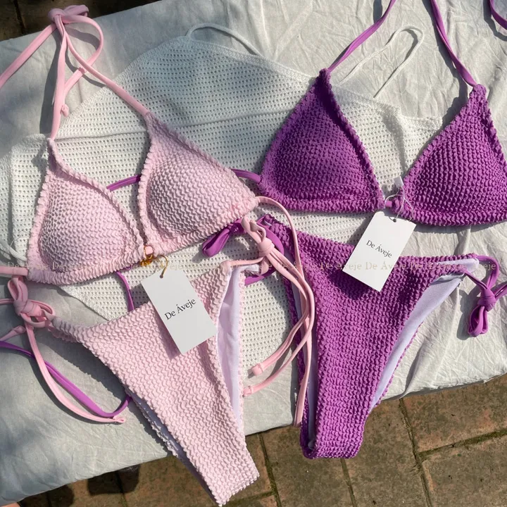 기본 끈 비키니 홀터넥 태닝 골지 3color 상세 이미지 12