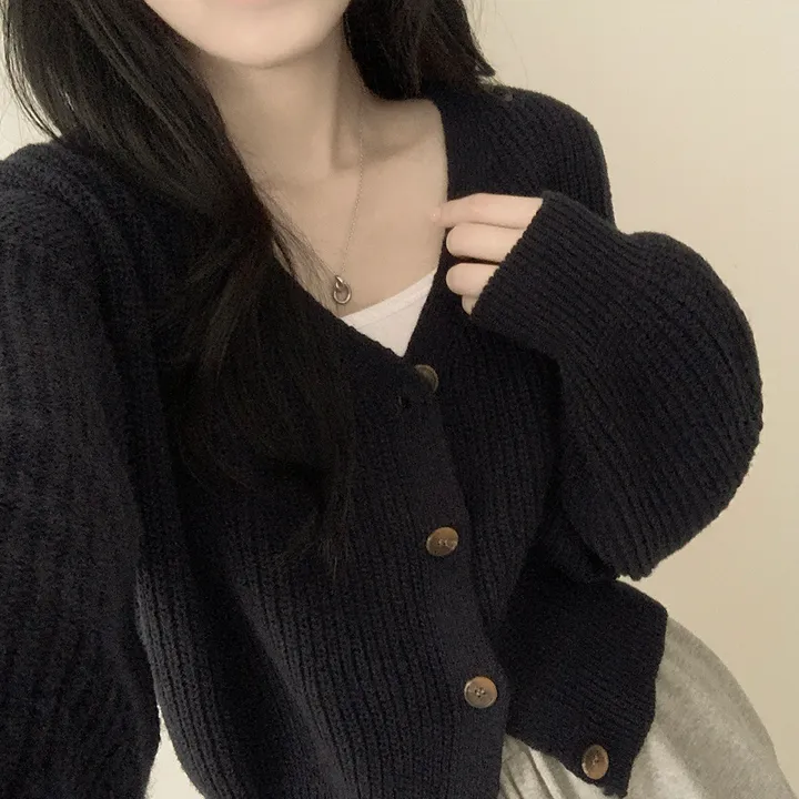 [캐시울/포근~] 고퀄! 아방핏 브이넥 하찌 크롭 벌룬 니트가디건 상세 이미지 15