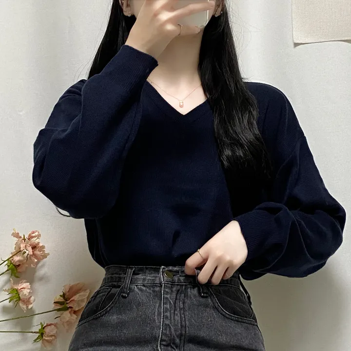 [1000장돌파💛/니트맛집/] V넥 베이직 기본 니트 10color 상세 이미지 57