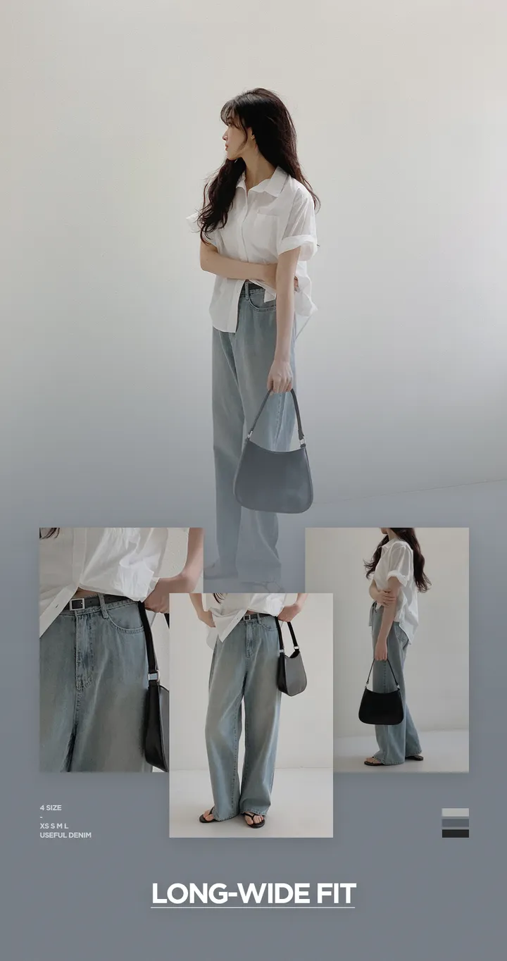 [💙후기최고!/여름1등데님] 투데이 썸머라이트 데님팬츠 (+기본/롱ver) - 4 size (SLOWMADE/자체제작/한여름/빈티지/와이드데님/유연함/연청/중청/진청) 상세 이미지 12