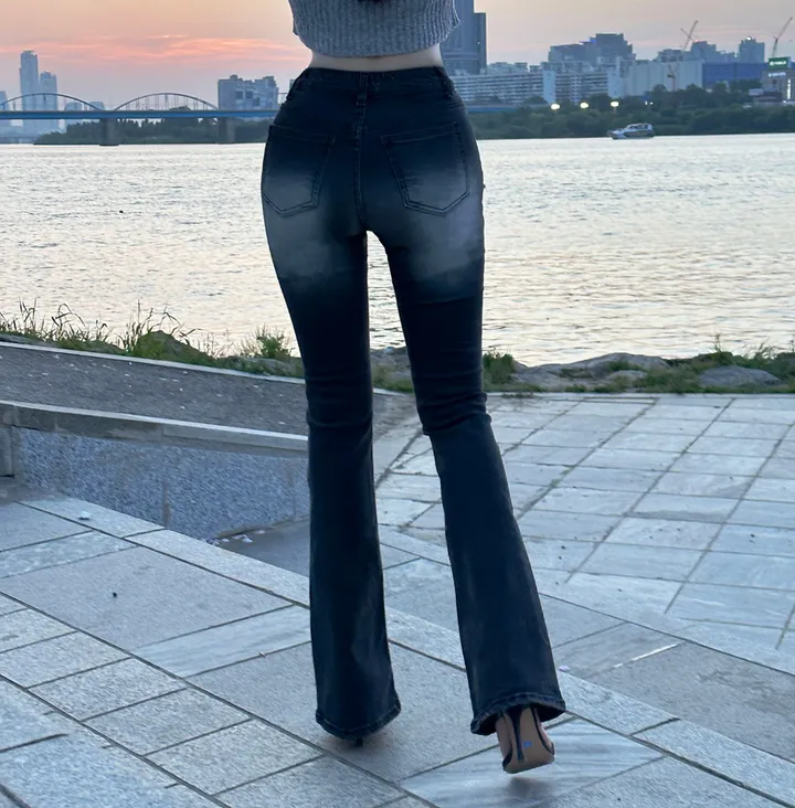 [자체제작/허리쏘옥/히든밴딩/기본,롱ver] -3kg 몸매 보정 워싱 롱 부츠컷 데님 청바지 롱팬츠 상세 이미지 90