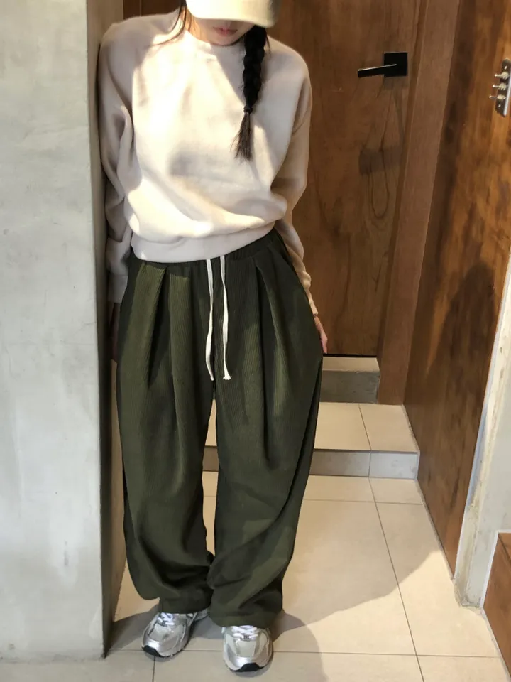 [데일리/*핏보장*] 코듀로이 골덴 핀턱 밴딩 팬츠 - 7colors (맞주름 허리 밴딩 와이드팬츠 롱다리핏 골반보장) 상세 이미지 27