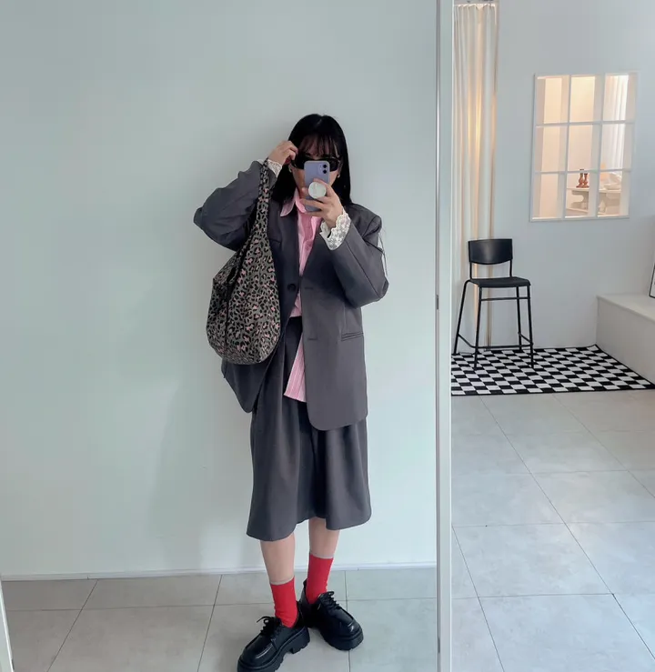[봄best/데이트룩/하객룩] 쌜린 노카라 레이스자켓 봄 아우터 오버핏자켓 박스핏자켓 루즈핏자켓 싱글 봄자켓 상세 이미지 30