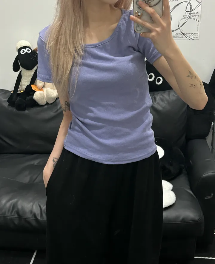 [🎀누적판매 2천장🎀] Butter slimfit u-neck short sleeve T 버터 슬림핏 유넥 반팔티 상세 이미지 64