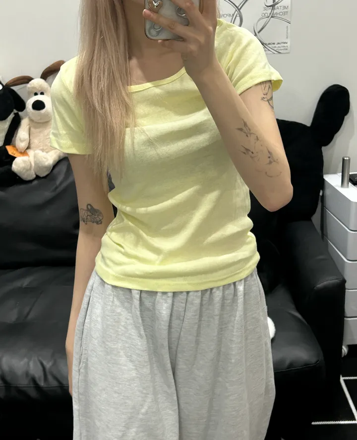 [🎀누적판매 2천장🎀] Butter slimfit u-neck short sleeve T 버터 슬림핏 유넥 반팔티 상세 이미지 75