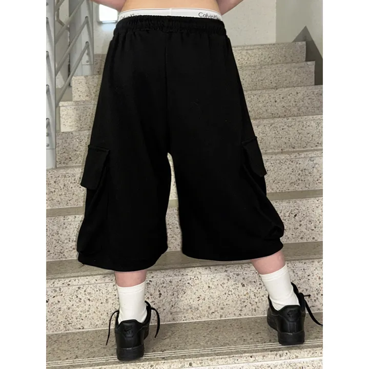 [UNISEX]마일드 루즈 스트링 빅 포켓 카고 버뮤다 드레이닝 와이드 트레이닝 팬츠(3color) 상세 이미지 23