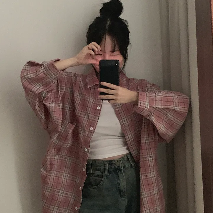 묶음할인🎈[오버핏🤍] 마가린 체크 오버 남방 상세 이미지 49