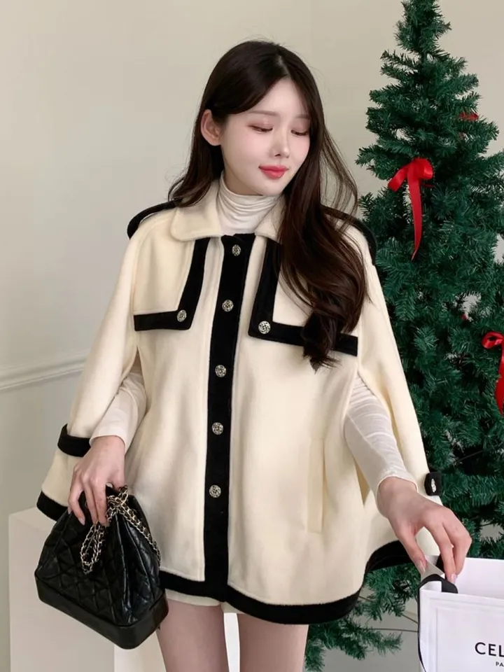 [겨울아우터✨] 클래식 케이프코트 / 숏코트 모직코트 망토자켓 망토코트 연말룩 오버핏자켓 점퍼 겨울자켓 겨울점퍼 아우터 수입의류 배색자켓 핸드메이드코트 울코트 핸드메이드코트 밍크코트 퍼코트 퍼자켓 후리스 뽀글이 숏패딩 경량패딩 무스탕 양털코트 크리스마스 상세 이미지 18