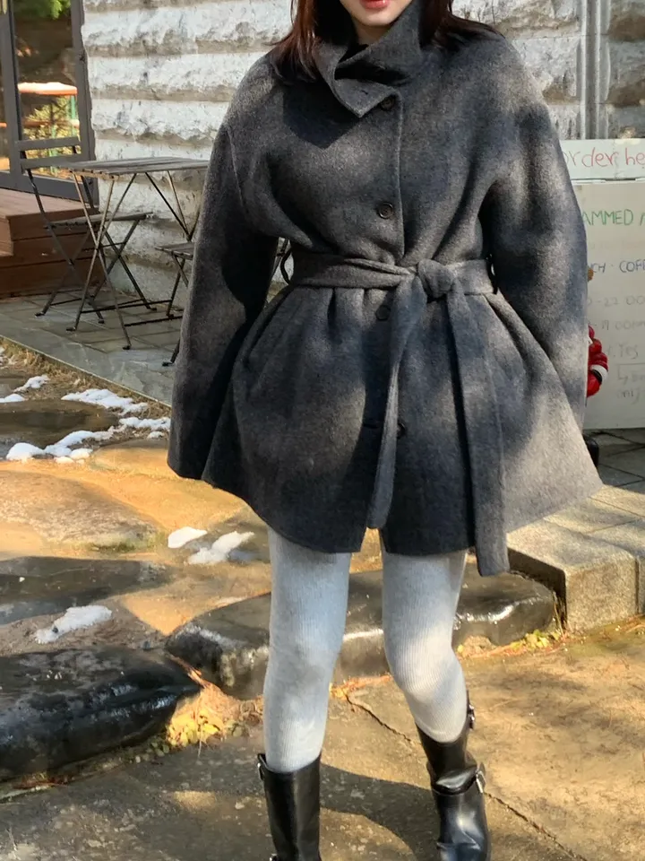 [고퀄리티/소장가치충분]하이넥하프핸드메이드코트(2color) 상세 이미지 17