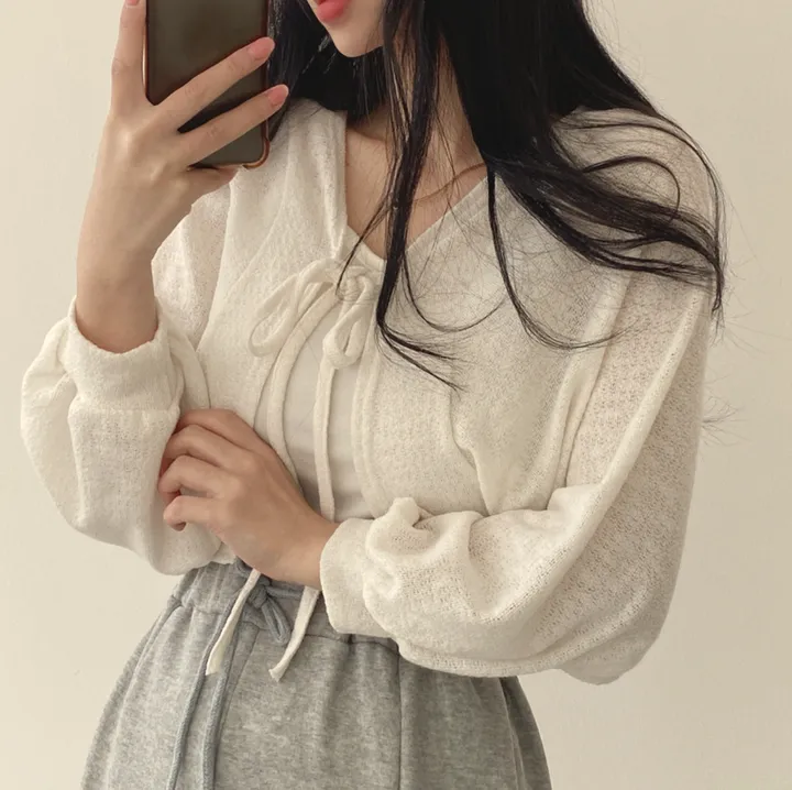 부클 볼레로 크롭 가디건 3color 상세 이미지 5