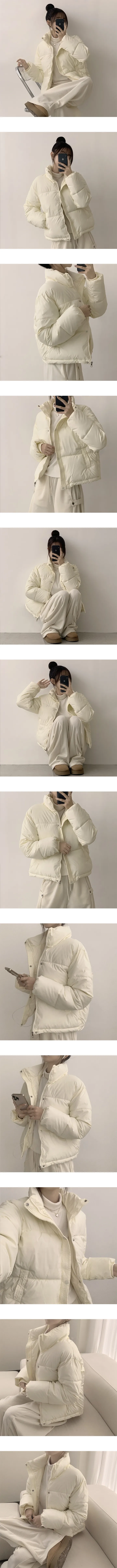 [최저가] [퀄리티 절대보장] [강추템✨] 빈티지한 무드 뿜, 매트 무광 하이넥 세미 크롭 웰론 겨울 패딩 가죽 숏 교복 아우터 다운 점퍼 2color 상세 이미지 5