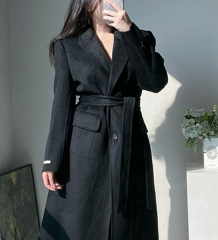 [최저가 진행! 패딩조끼 SET] 브리앙 울 90% 핸드메이드 누빔 벨트 패딩 안감 탈부착 고급 롱 코트 상세 이미지 32