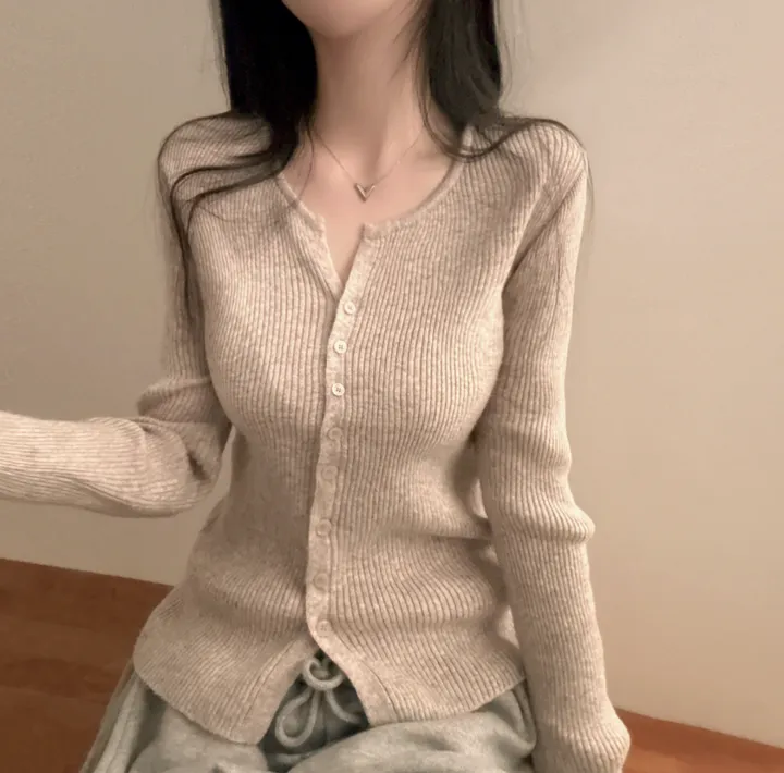 [부들소재,퀄좋아요!] 데일리핏~ 슬림 골지 단추 니트 가디건 5color 상세 이미지 12