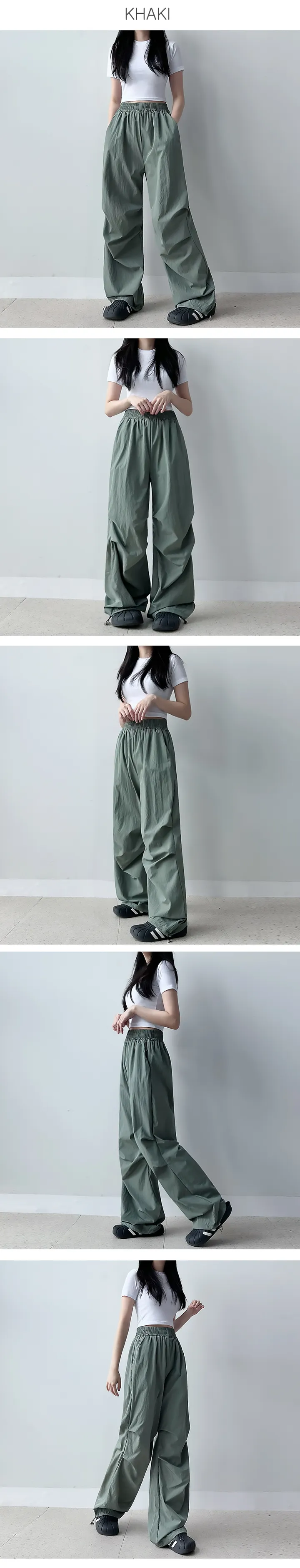 !개강룩/개강코디! 💕에이블리전체최저가1+1할인!💕 [2size남녀공용!/실물갑!]8color 바스락 투웨이 파라슈트 스트링 와이드 조거 롱 팬츠 y2k 긱시크 상세 이미지 9