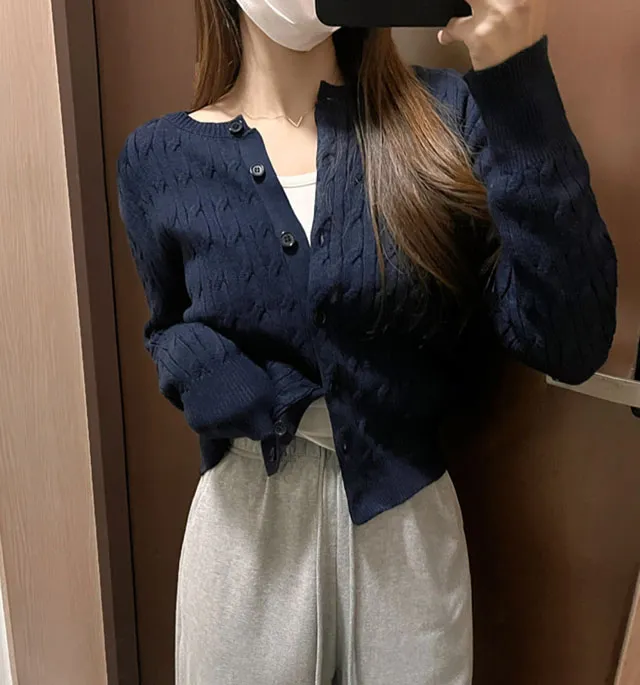 [고퀄/늘어짐X] 꽈배기 니트 케이블 데일리 가디건 상세 이미지 6