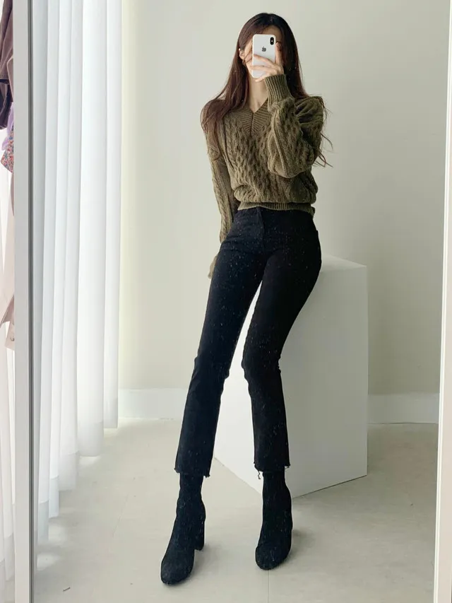 [빠른배송/1만장돌파] 스판굿 반하이 8부 일자 팬츠 면바지 화이트 블랙 베이지 상세 이미지 37