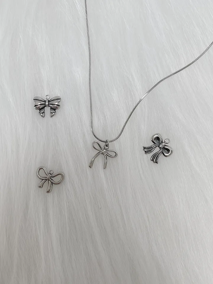 🖤주문폭주🖤 써지컬스틸 뱀줄 리본 목걸이 (4type/3size) 상세 이미지 11