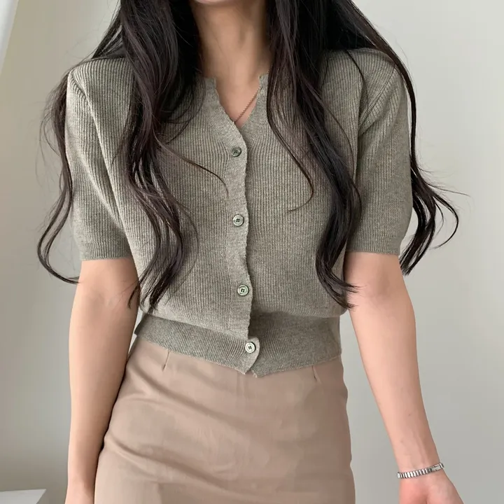 [재진행/부드러워요] 무드쩌는 린넨 하찌 반팔 단추 니트가디건;5col 상세 이미지 32
