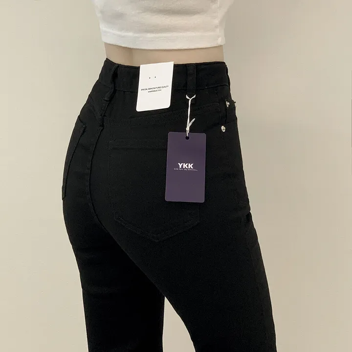[S~2XL] 착붙핏🖤 체형보정 블랙 코튼 슬림 부츠컷 롱팬츠 키큰녀 키작녀 빅사이즈 상세 이미지 10