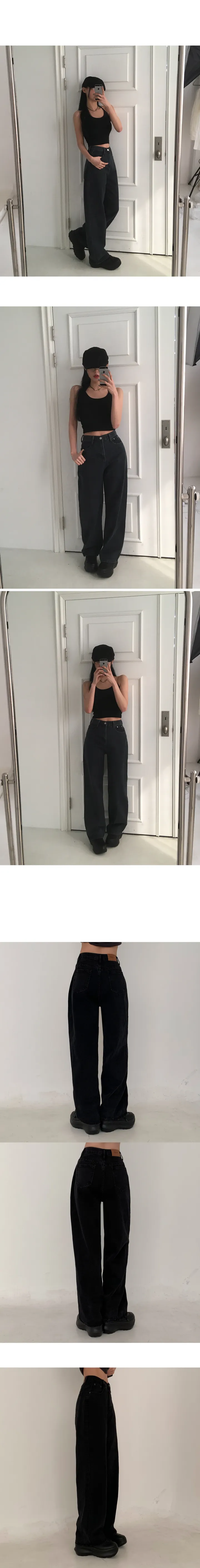 기획가🖤 [기장선택/2XL까지!] 세미 와이드 포미 롱 데님 pt 상세 이미지 9