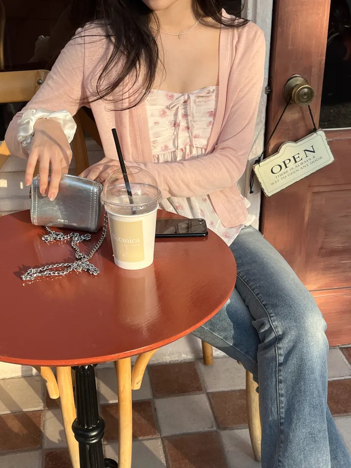벚꽃룩🌸 리노아 플라워 쉬폰 가디건 뷔스티에 set 상세 이미지 6