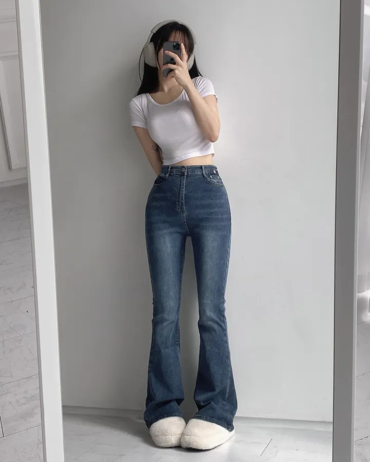 [인생팬츠/기장선택/~2XL] 빈티지 워싱 스판 하이웨스트 부츠컷 데님 롱 팬츠 - 6color 상세 이미지 48