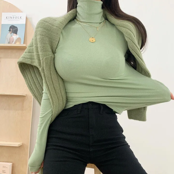 *후기보장*[고퀄필수템/핏보장] 피치기모! 쫀쫀보들 스판슬림 잔골지 목폴라 목티 기모티 상세 이미지 9