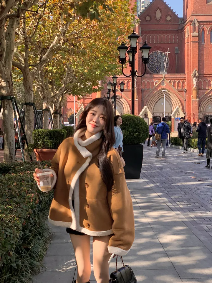 [따숩🌡️/안감양털]스웨이드 양털 하이넥 무스탕 자켓 상세 이미지 7