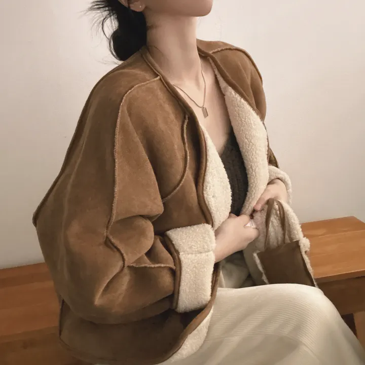 [양털안감/가방set] 유연소재,귀여움! 스웨이드 무스탕 자켓 2color 상세 이미지 11