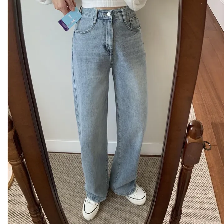 ~2XL [기장선택/인생데님!] 프리미엄 워싱 빈티지 롱 와이드 데님 팬츠 키작녀 키큰녀 기장선택 봄 가을 사계절 상세 이미지 14