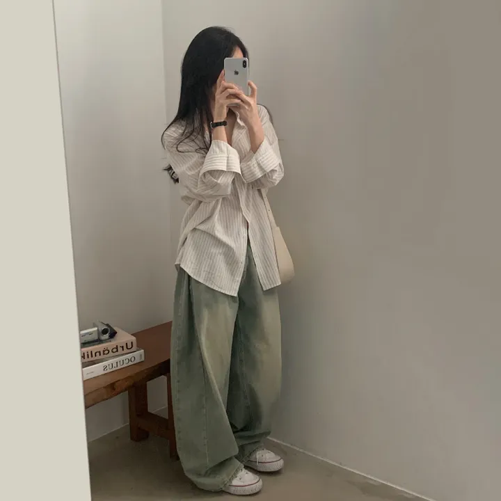 [한여름까지~/오버핏✨] 허니 스트라이프 코튼 포켓 오버핏 셔츠,남방 - 3color 상세 이미지 38