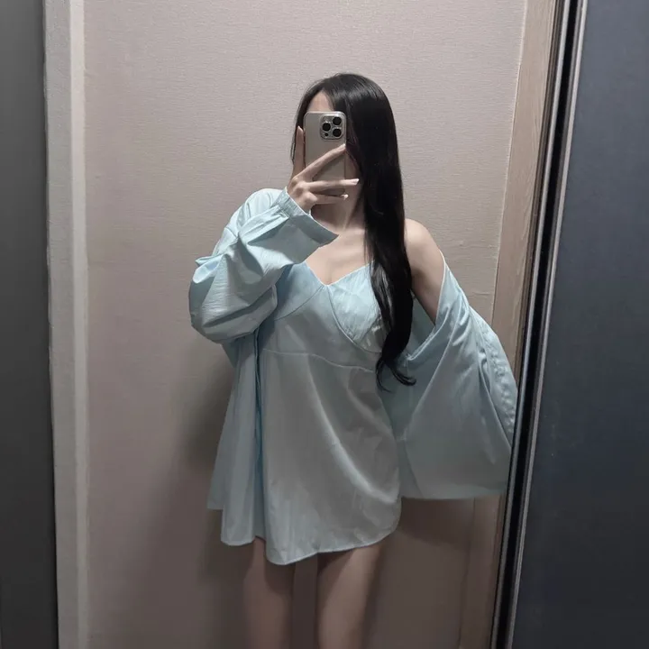 SET💖 뷔스티에 원피스 오버핏 셔츠 투피스 세트 상세 이미지 17