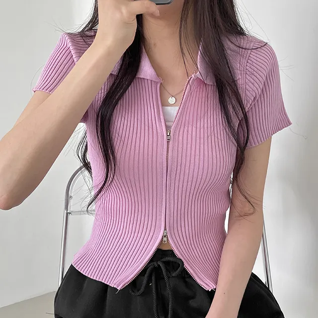 1+1할인[미친핏감!!/투웨이집업] 예쁜컬러가득 카라 스판골지니트 슬림핏 투웨이집업 상세 이미지 14