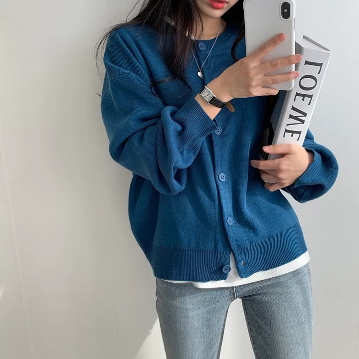 [ 데일리/무려~12컬러 ] 가을 겨울 포포 도톰 라운드 가디건 상세 이미지 29