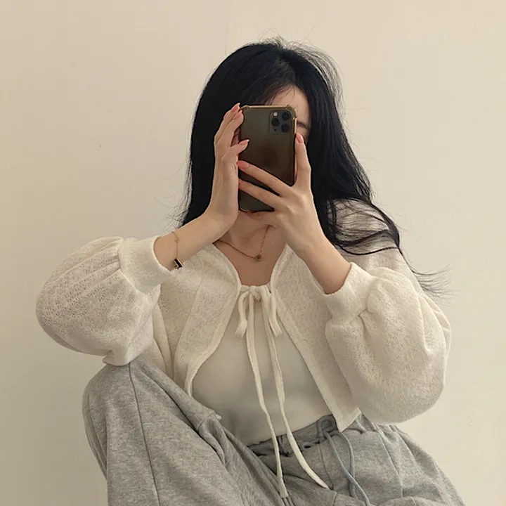 부클 볼레로 크롭 가디건 3color 상세 이미지 1