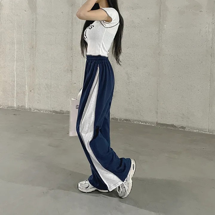 *7color*[롱다리핏/핏보장] 싸인 사이드 핀턱 배색 와이드팬츠 트레이닝 봄팬츠 백포켓 힙 트렌디 꾸안꾸 상세 이미지 25
