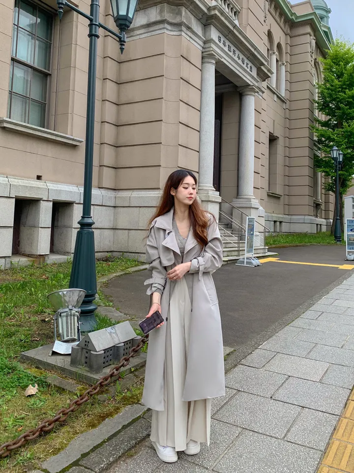 [허리잘록🍂타이SET] 브이넥 랩 니트 가디건 옆단추 이중 레이어드 긴팔 스카프 세트 봄 가을 간절기 여리핏 페미닌 데이트룩 하객룩 4COL 상세 이미지 31